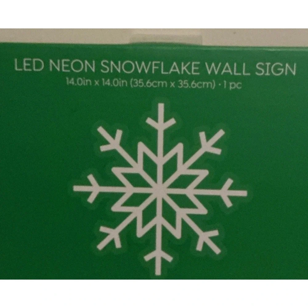 The Christmas Shoppe LED Neon Snowflake Wall Light, 14